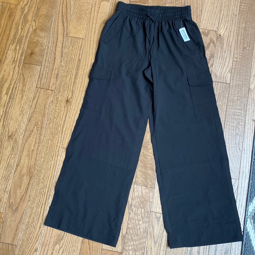 Wide leg nylon pants